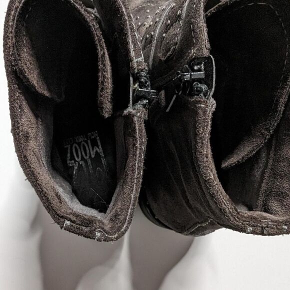 Miz Mooz Edgy Shoe Ankle Boots Buckle Brown Size 38 - Picture 6 of 7